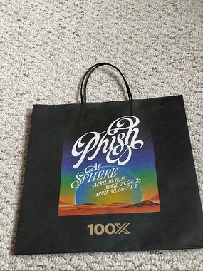 Phish At Sphere Black Gradient Logo paper Bag April 2026